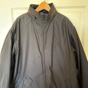 NWT Mens Black Shell Jacket with Suede Trim, Fleece Lining, Size Large